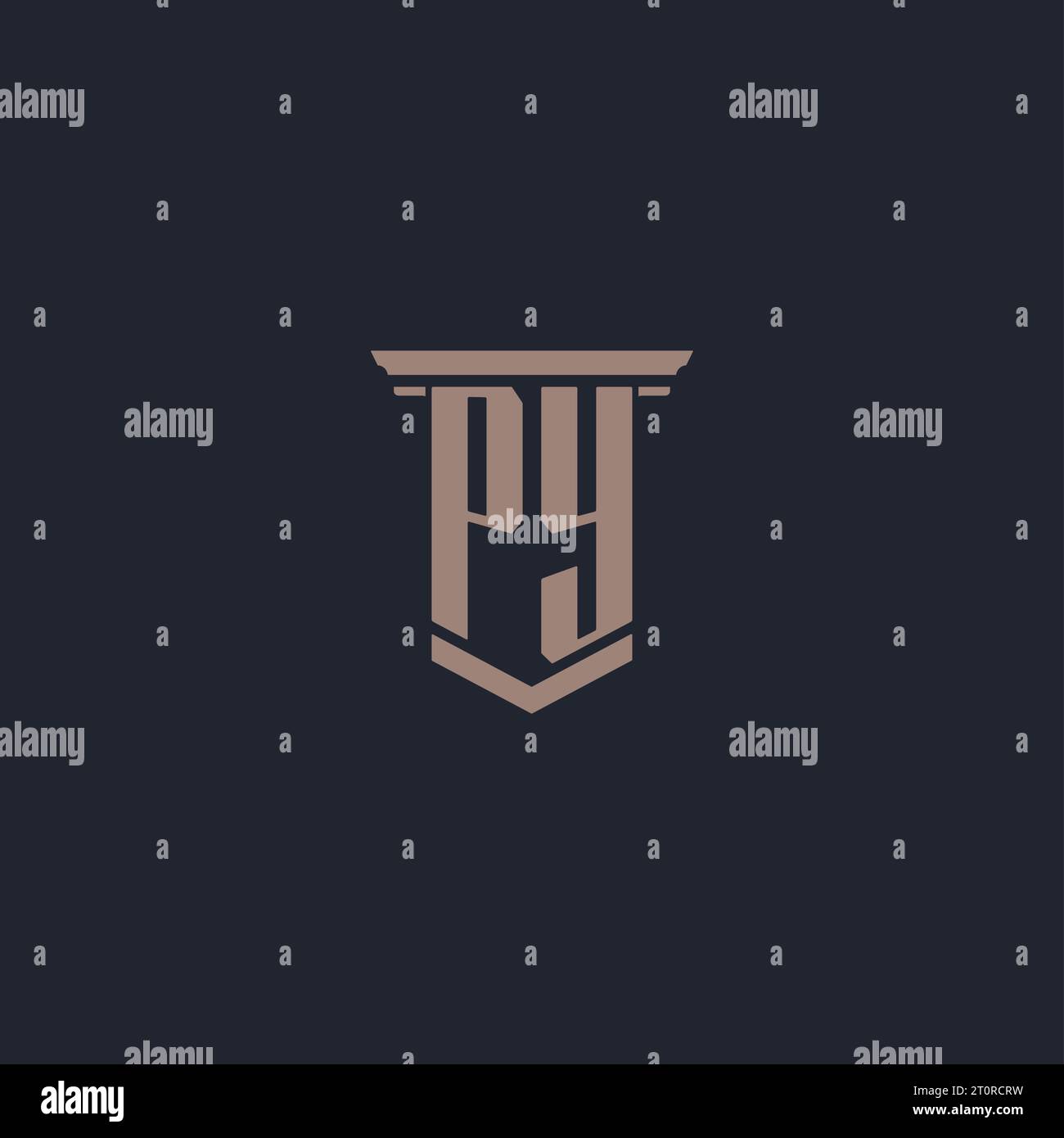 PY initial monogram logo with pillar style design Stock Vector