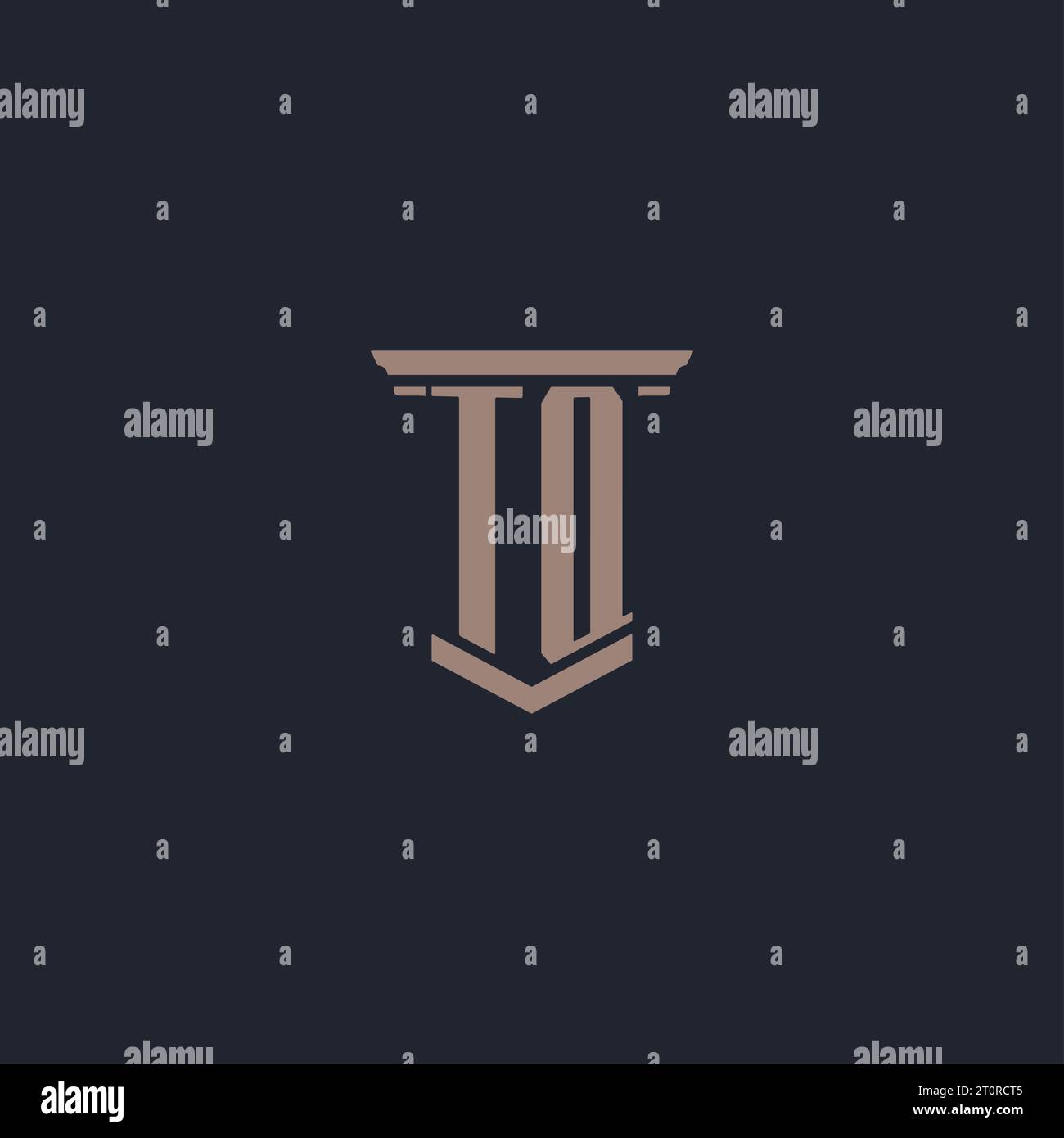 TQ initial monogram logo with pillar style design Stock Vector Image ...