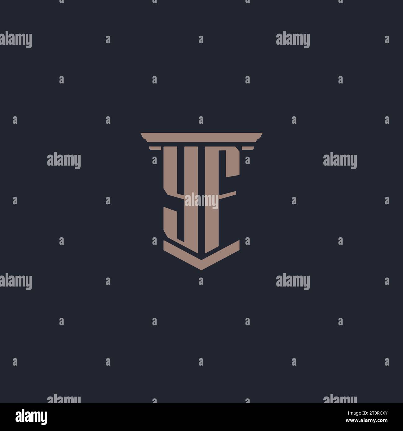 YF initial monogram logo with pillar style design Stock Vector Image ...