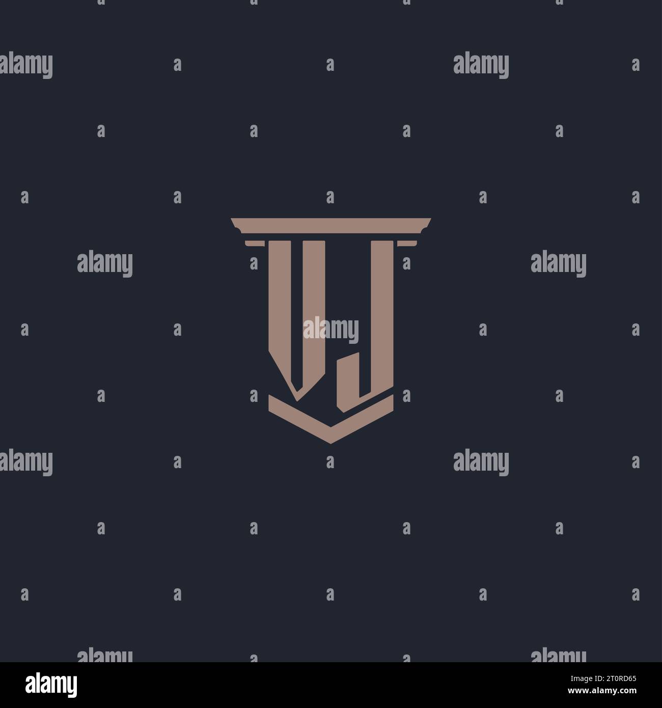 VJ initial monogram logo with pillar style design Stock Vector Image ...