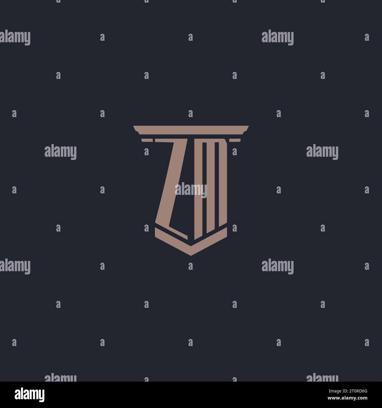 ZM initial monogram logo with pillar style design Stock Vector Image ...