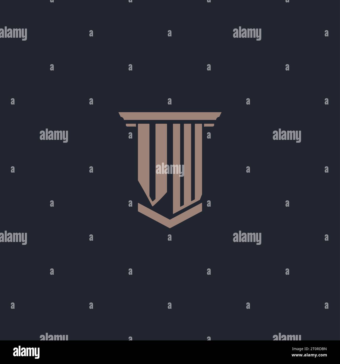 VW initial monogram logo with pillar style design Stock Vector Image ...