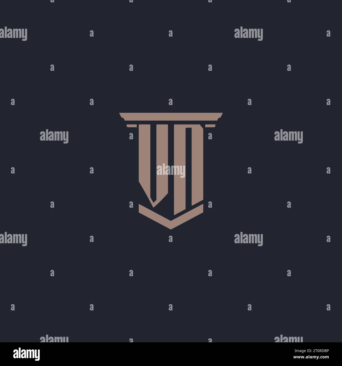 VN initial monogram logo with pillar style design Stock Vector Image ...
