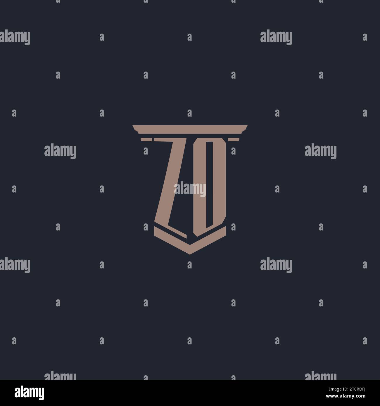 ZO initial monogram logo with pillar style design Stock Vector Image ...
