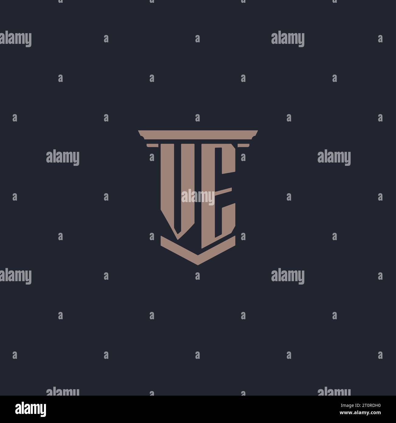 VE initial monogram logo with pillar style design Stock Vector Image ...