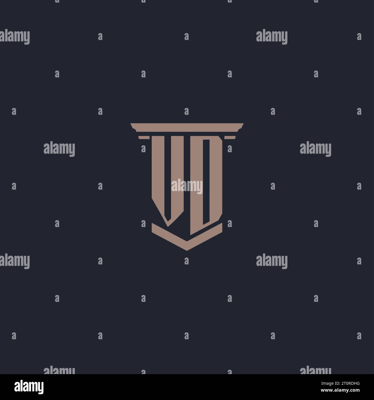 VD initial monogram logo with pillar style design Stock Vector
