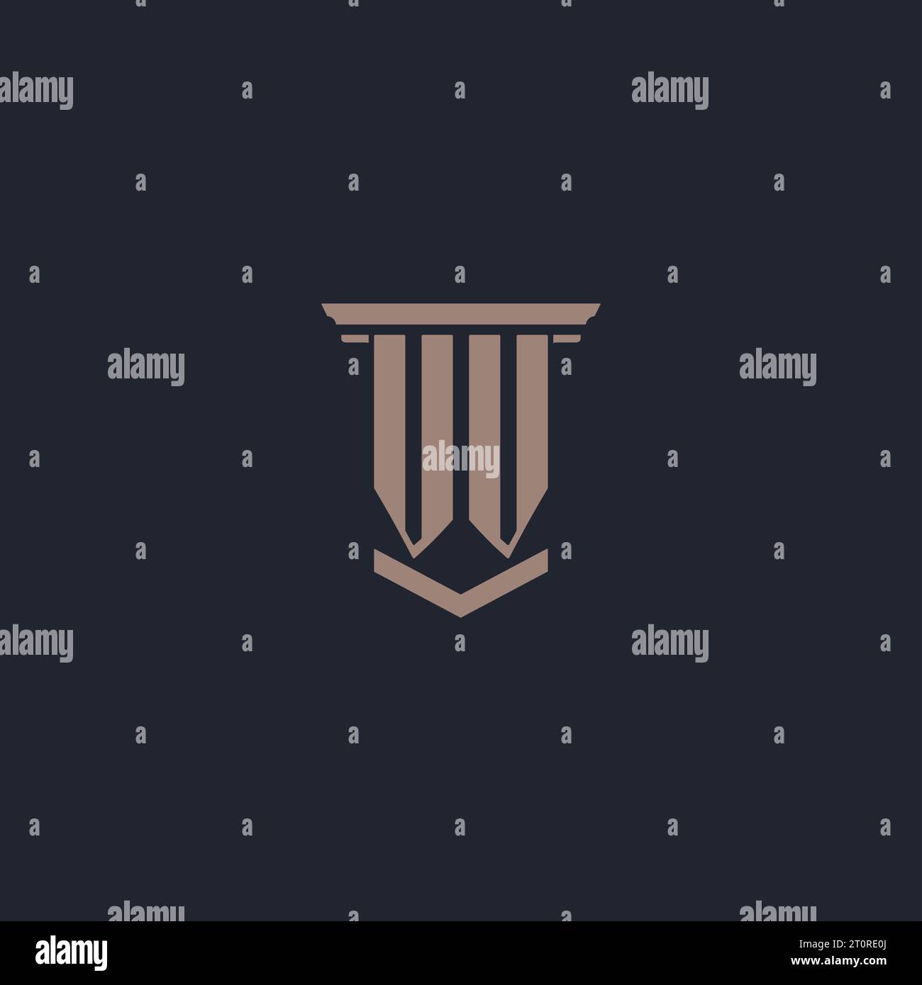 VV initial monogram logo with pillar style design Stock Vector