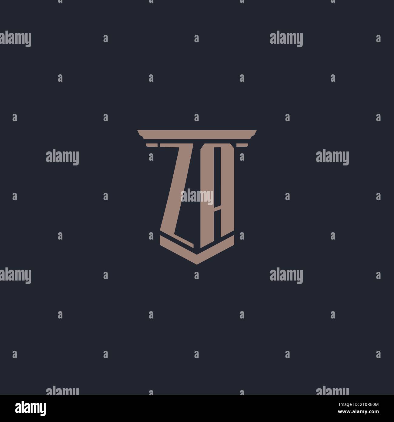 ZA initial monogram logo with pillar style design Stock Vector Image ...