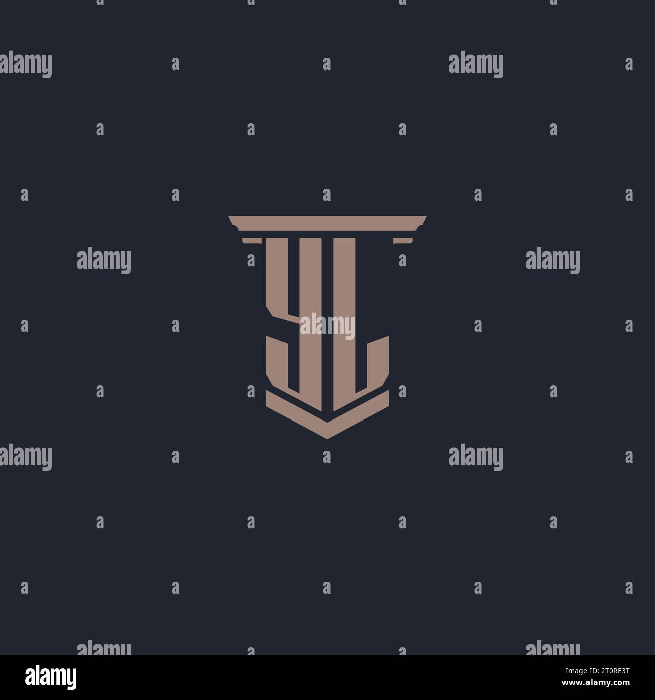 YL initial monogram logo with pillar style design Stock Vector Image ...