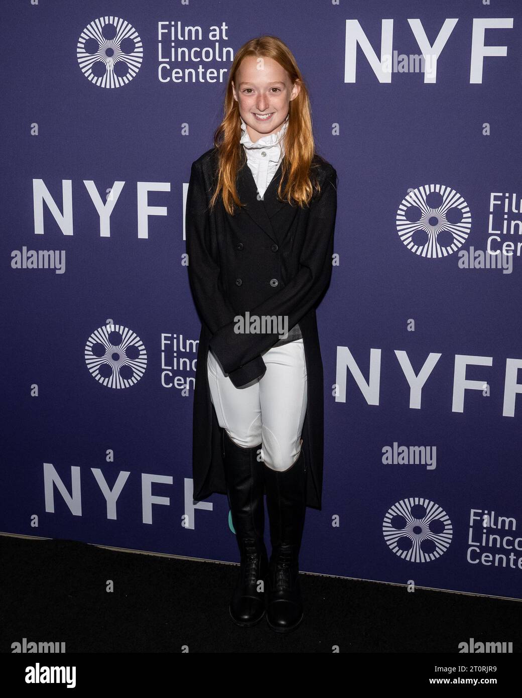 New York, USA. 08th Oct, 2023. Zoe Ziegler arrives on the red carpet