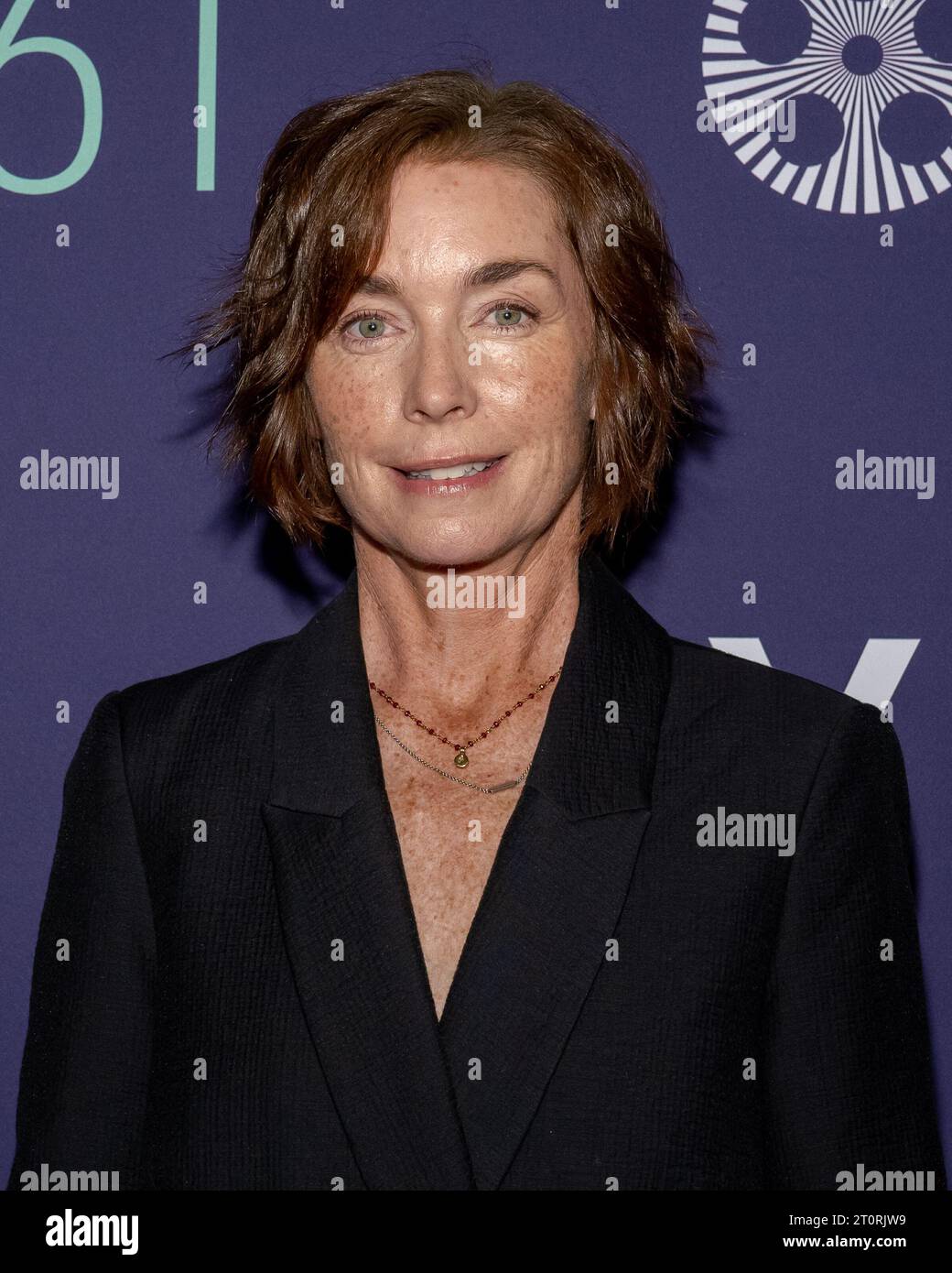 New York, USA. 08th Oct, 2023. Julianne Nicholson arrives on the red carpet for the showing of “Janet Planet” at the 61st New York Film Festival at Alice Tully Hall at Lincoln Center in New York, New York, on Oct. 8, 2023. (Photo by Gabriele Holtermann/Sipa USA) Credit: Sipa USA/Alamy Live News Stock Photo