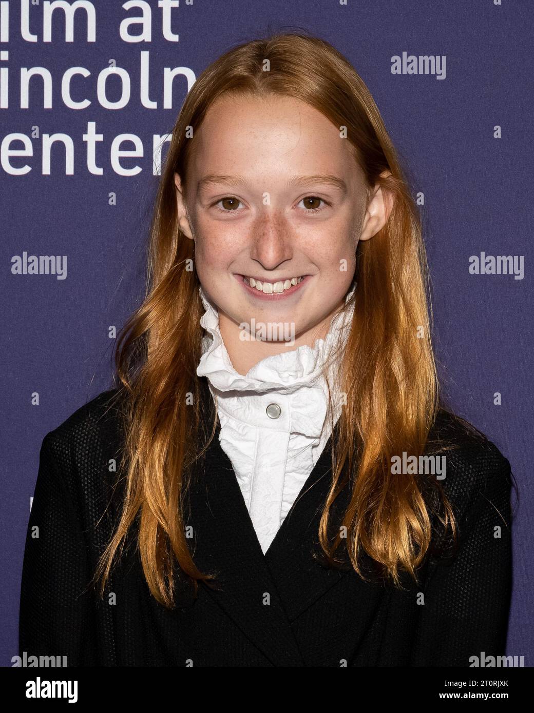 New York, USA. 08th Oct, 2023. Zoe Ziegler arrives on the red carpet
