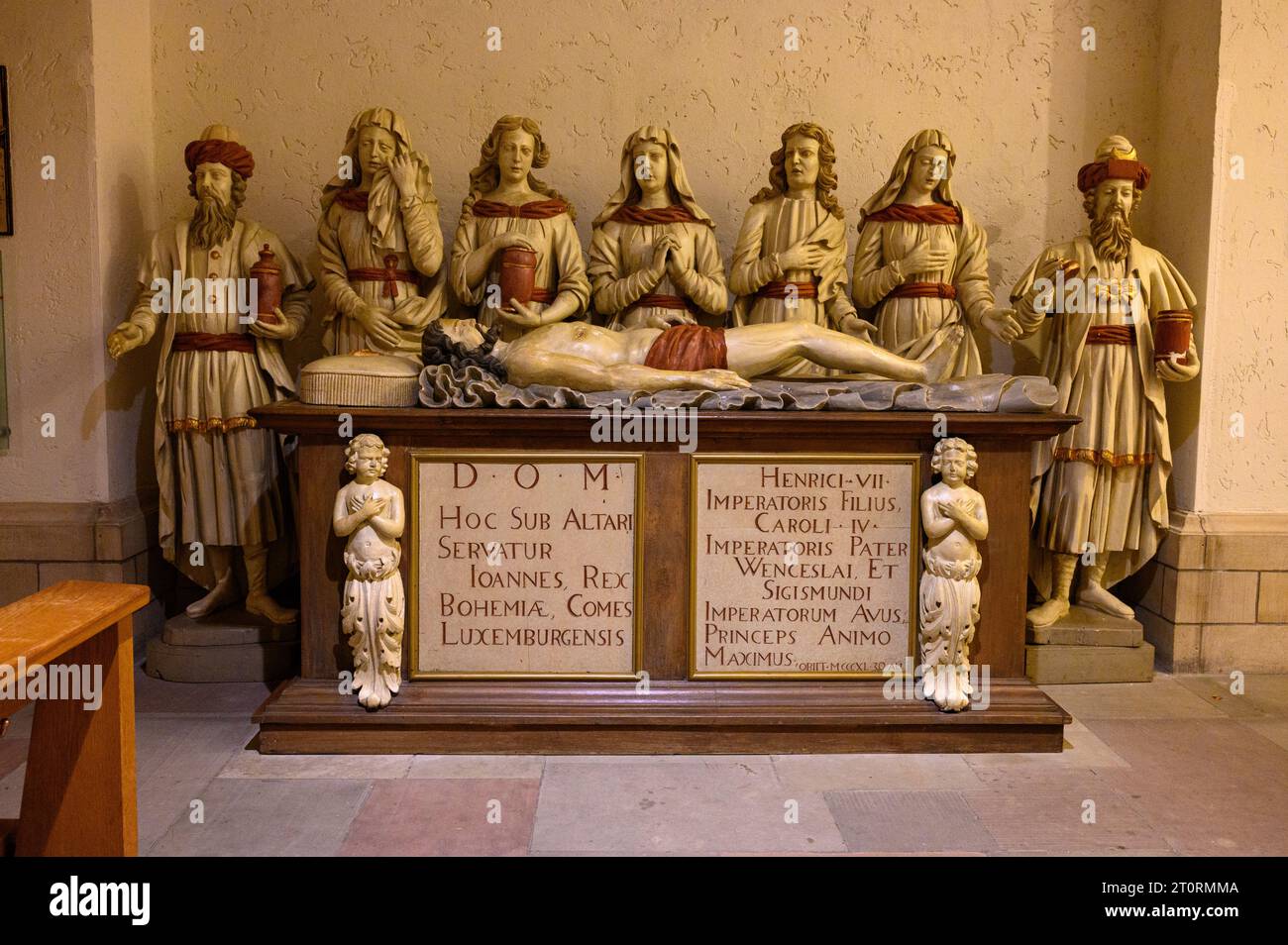 Tomb of John of Bohemia (also known as John the Blind or John of Luxembourg). Cathédrale Notre-Dame de Luxembourg. Stock Photo