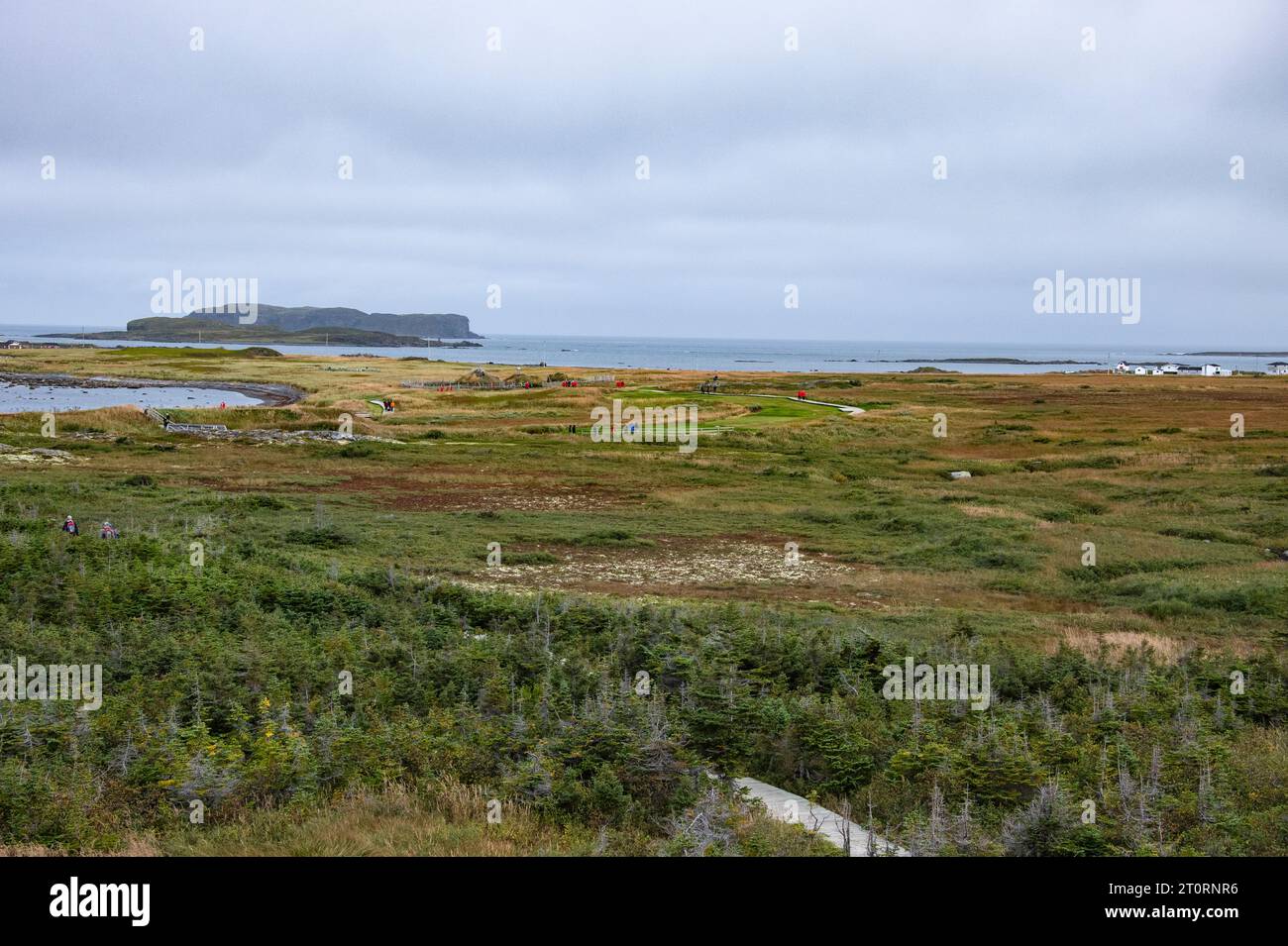 Beach in L’Anse aux Meadows, Newfoundland & Labrador, Canada Stock