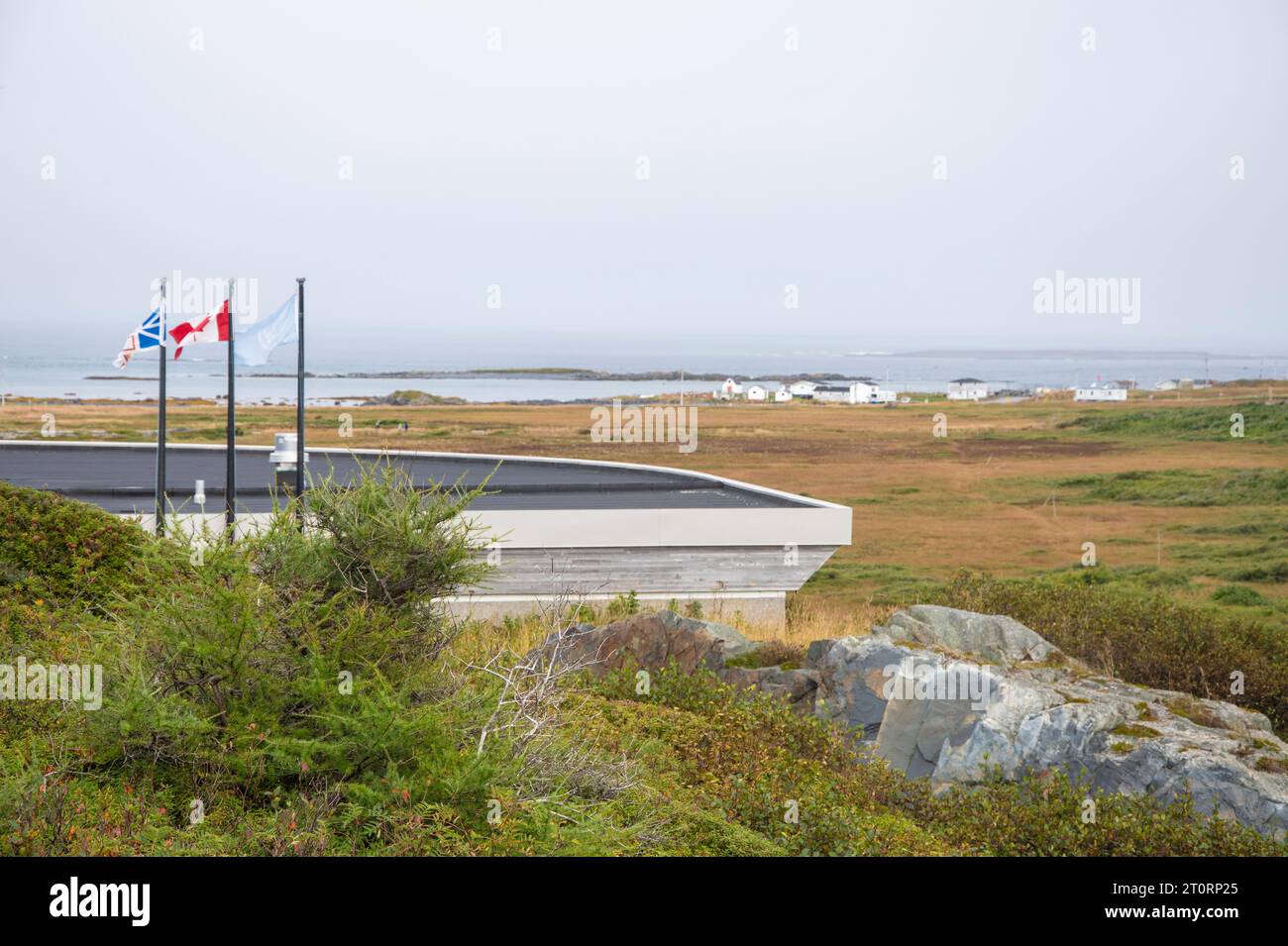 L’Anse aux Meadows visitors centre in Newfoundland & Labrador, Canada Stock Photo