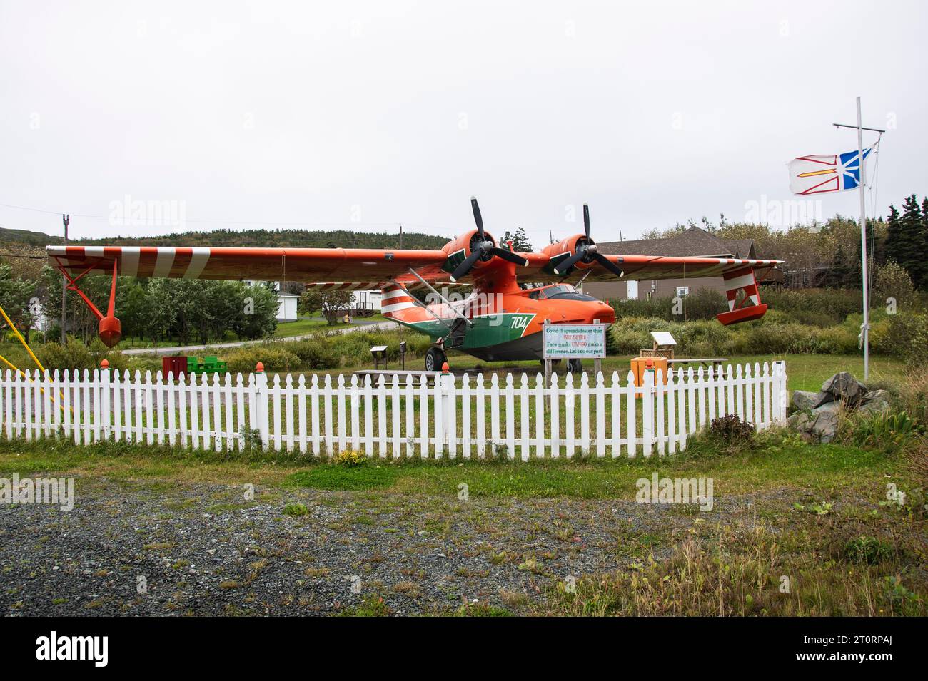 PBY Canso Water Bomber at Memorial Park in St. Anthony, Newfoundland & Labrador, Canada Stock Photo