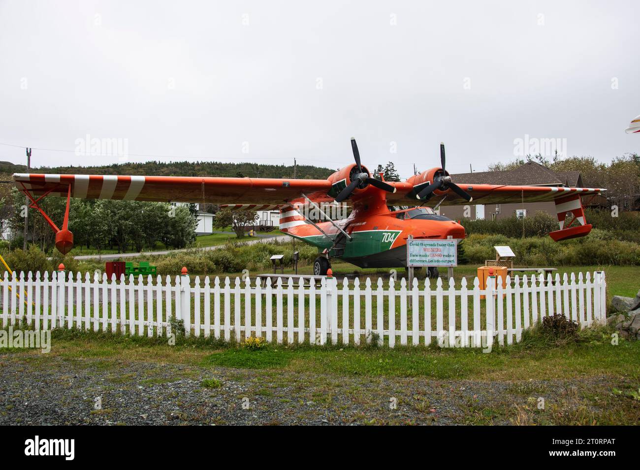 PBY Canso Water Bomber at Memorial Park in St. Anthony, Newfoundland & Labrador, Canada Stock Photo