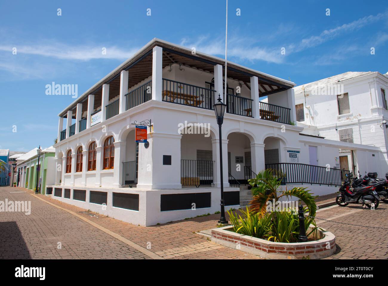 George's Post Office on Water Street in town center of St. George's in Bermuda. Historic Town of St. George is a World Heritage Site since 2000. Stock Photo