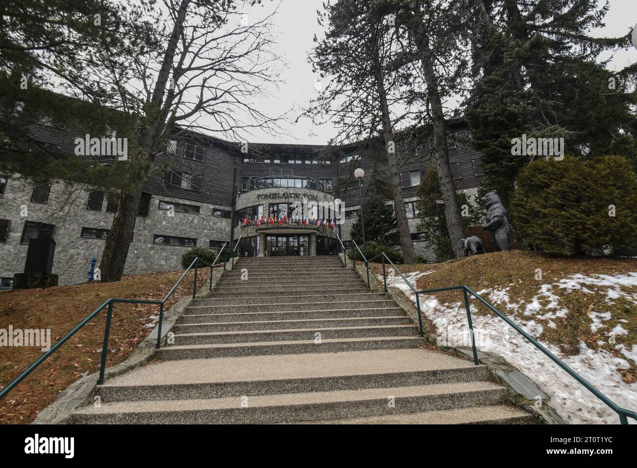 Medvednica mountain (Sljeme), Tomislav Dom, during winter. Zagreb, Croatia. Stock Photo