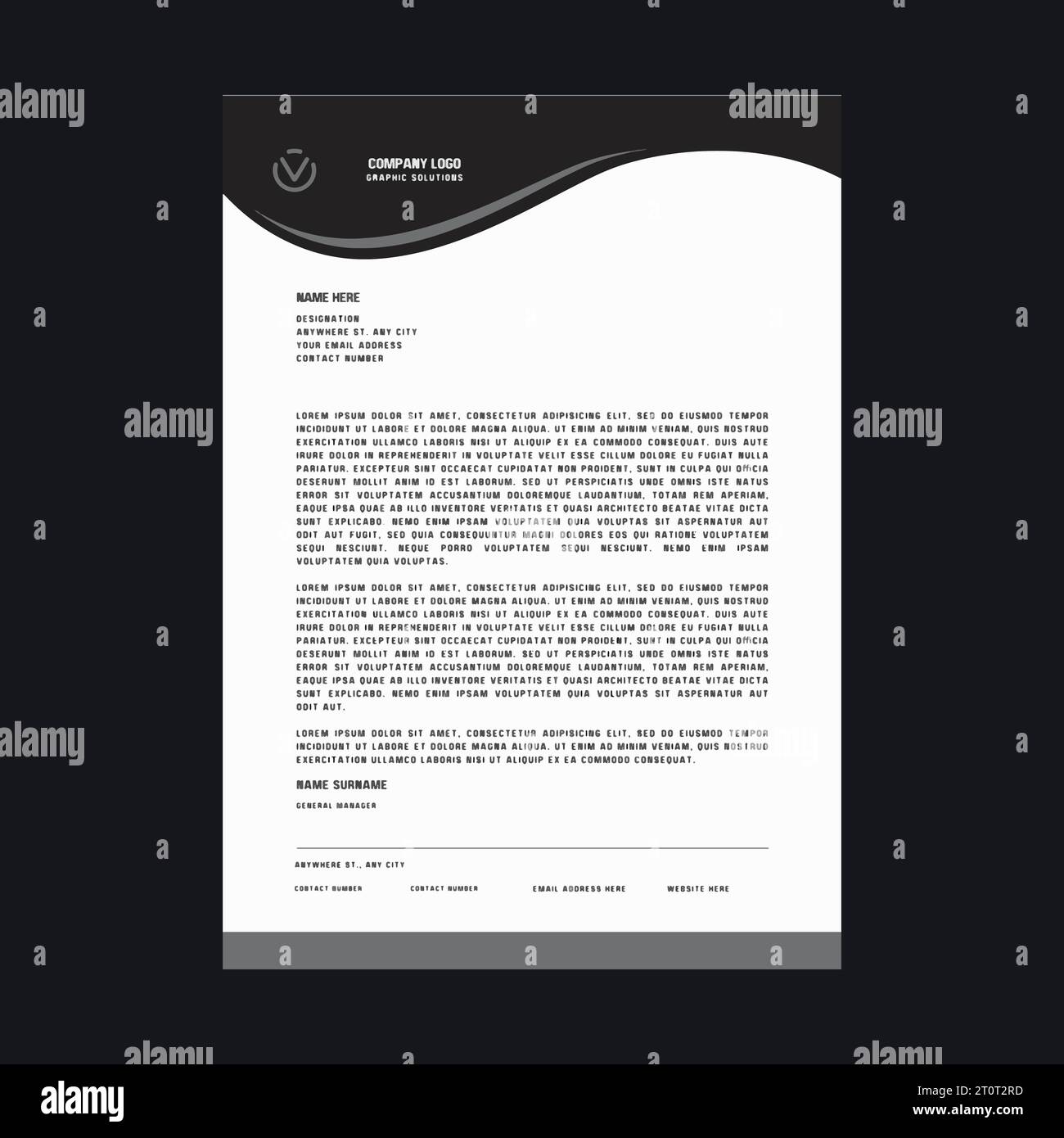 Professional corporate business letterhead vector template. Simple and clean print ready design. Stock Vector