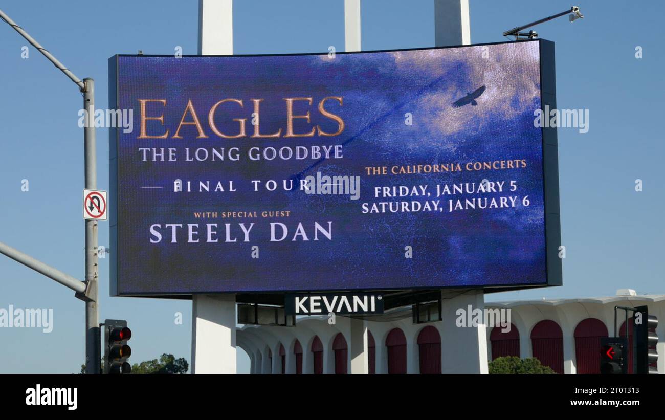 Inglewood, California, USA 5th October 2023 Eagles The Long Goodbye Final Tour Marquee Billboard at The Forum at 3900 W. Manchester Blvd on October 5, 2023 in Inglewood, California, USA. Photo by Barry King/Alamy Stock Photo Stock Photo