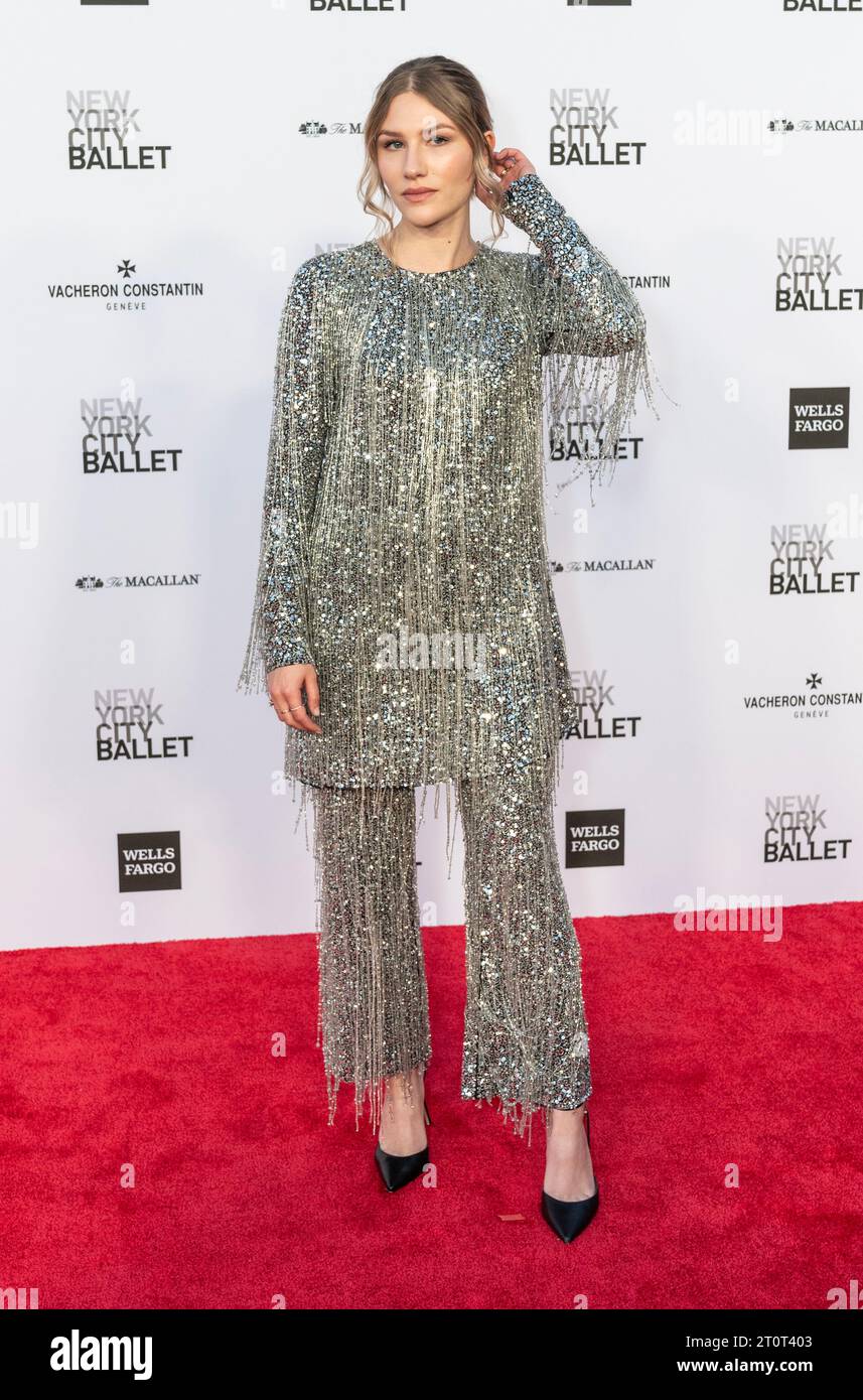 Sofia Hublitz attends New York City Ballet Fall Fashion Gala at David Koch Theater in New York on October 5, 2023 Stock Photo