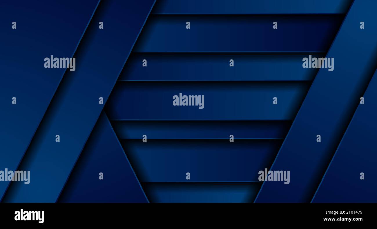 Dark blue geometric stripes abstract tech corporate background. Vector ...