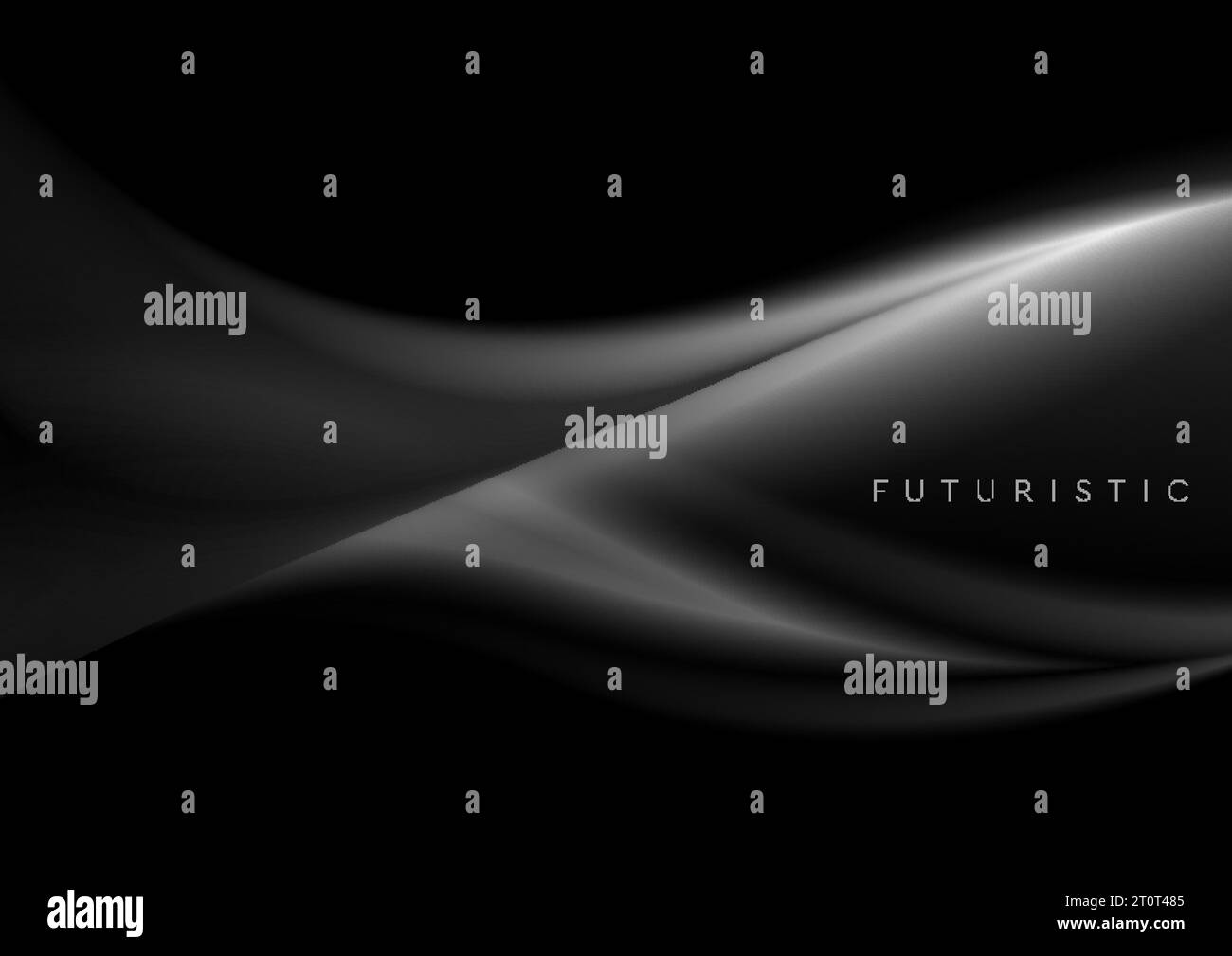 Abstract dark grey smoke waves background. Monochrome smooth vector design Stock Vector