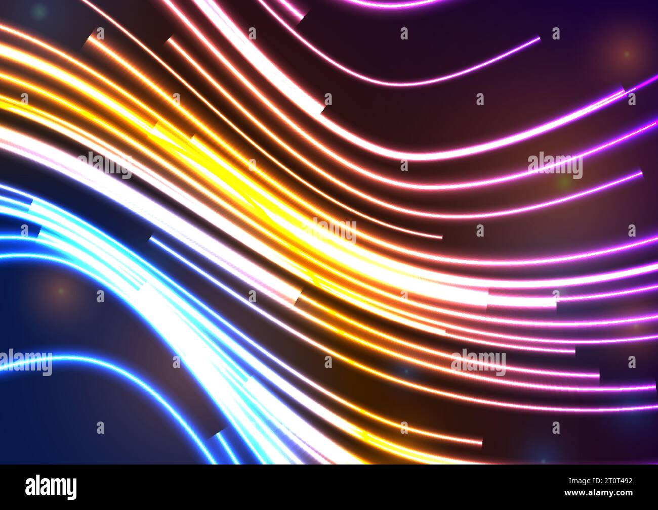 Colorful glowing neon motion lines abstract technology background. Vector design Stock Vector