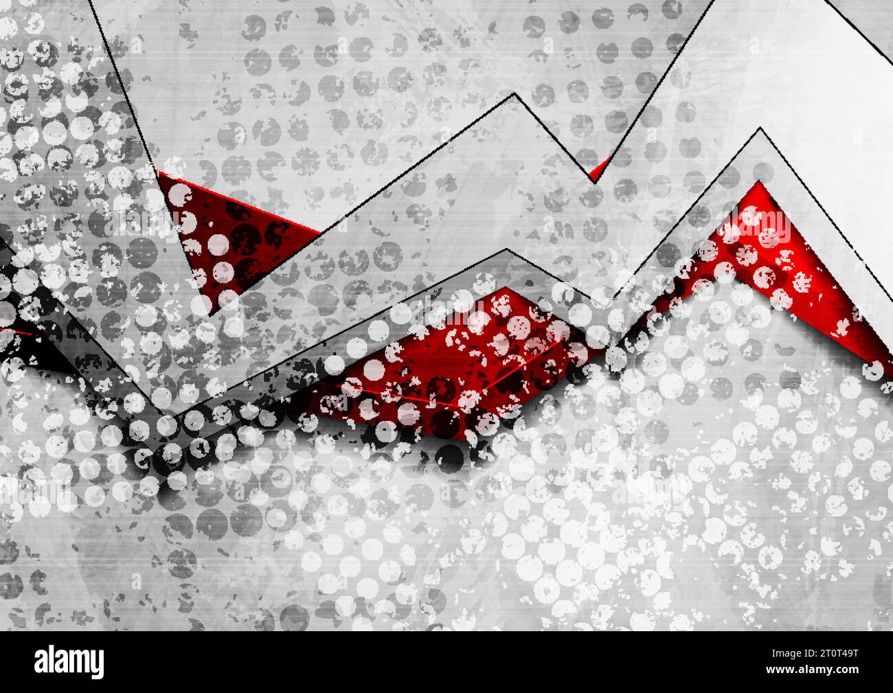 Grunge abstract tech backgroud with 3d geometric shapes. Vector design Stock Vector