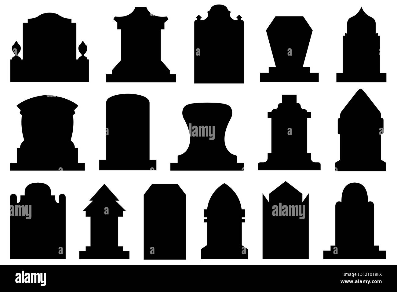 Collection of different gravestones isolated on white Stock Photo Alamy