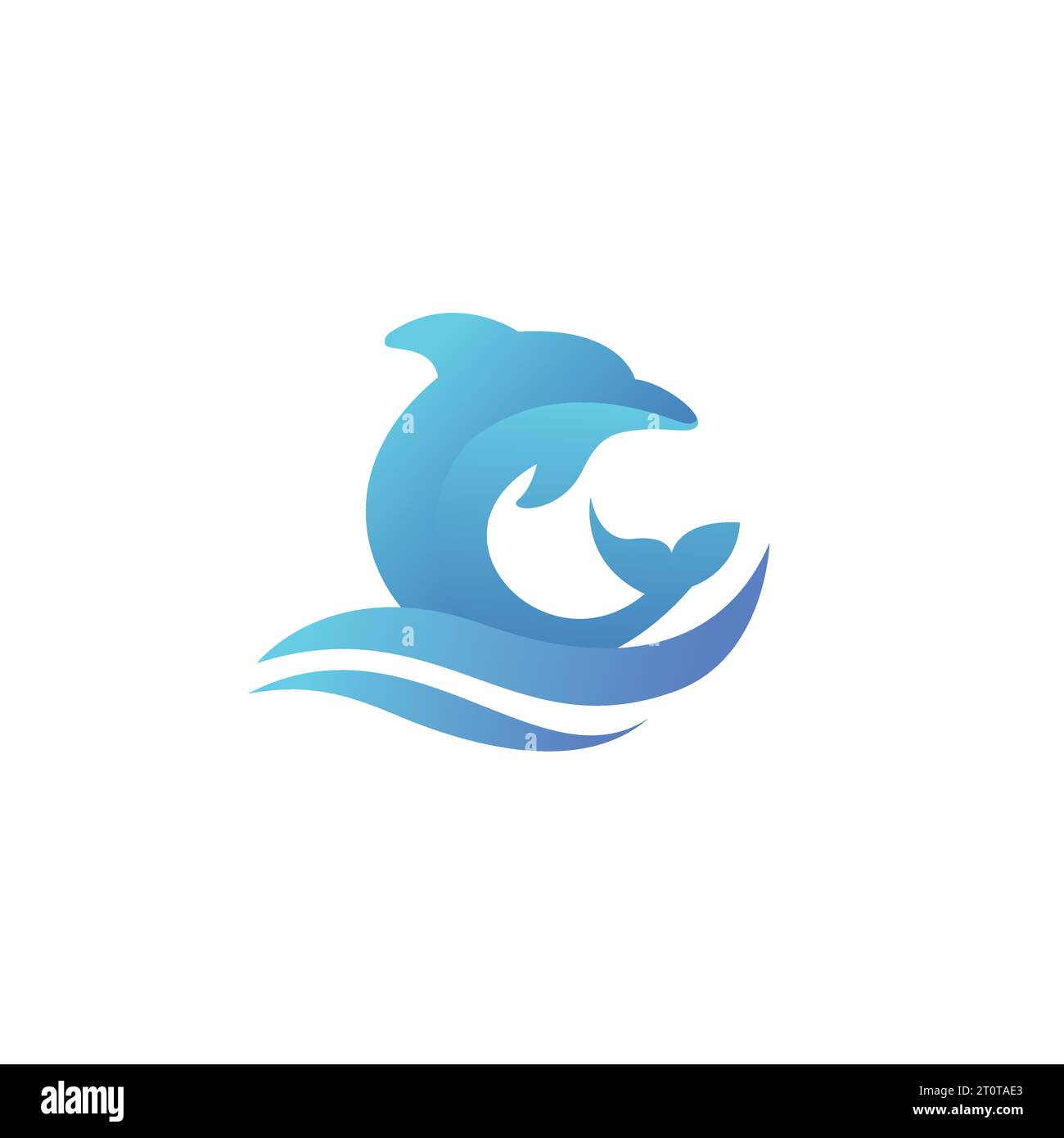 Dolphin in Ocean Logo Design. Dolphin Icon Stock Vector