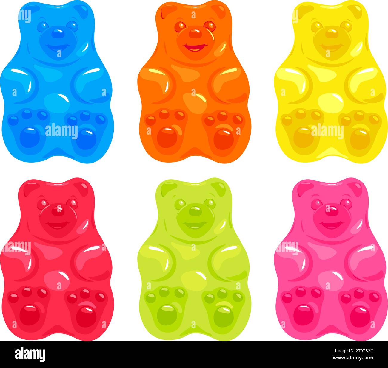 2d cartoon illustration of gummy bear Stock Illustration