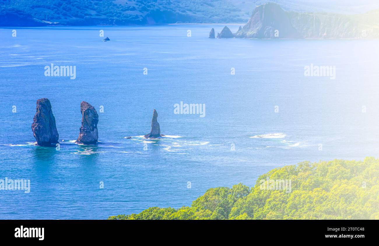 The Three Brothers Rocks in Avacha Bay of Pacific Ocean, Russian Far ...