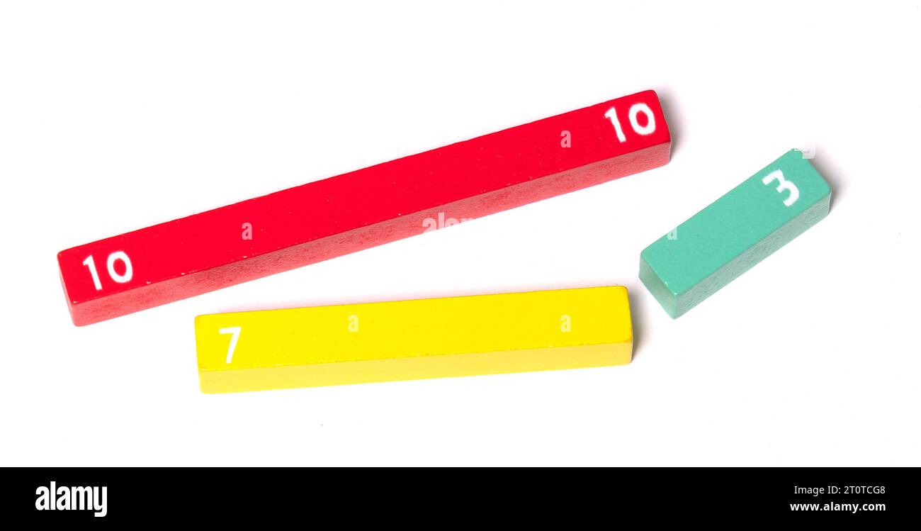 Wooden counting rods used to calculate mathematics using colour and