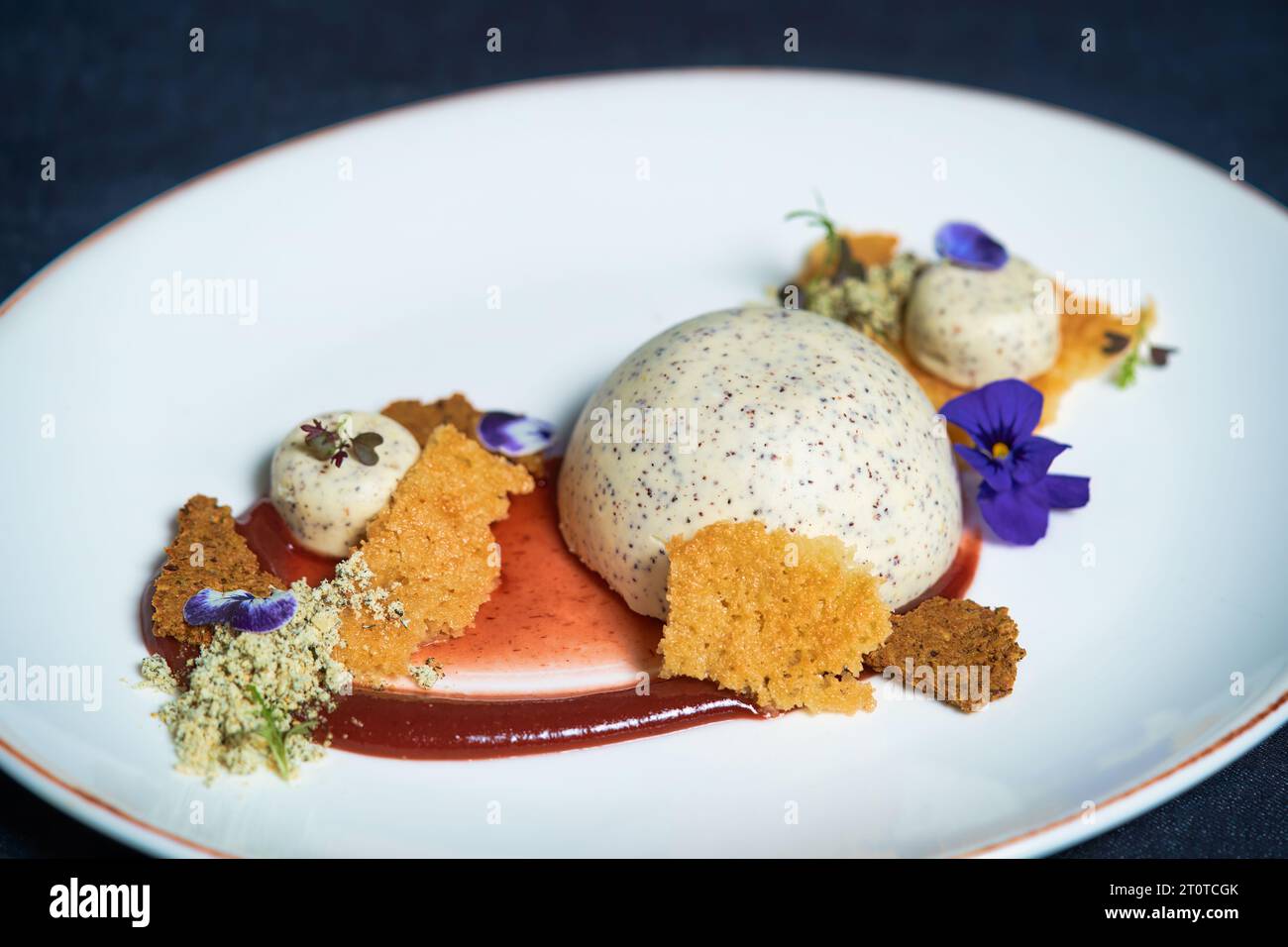 A closeup of a delicious dessert served on a plate Stock Photo