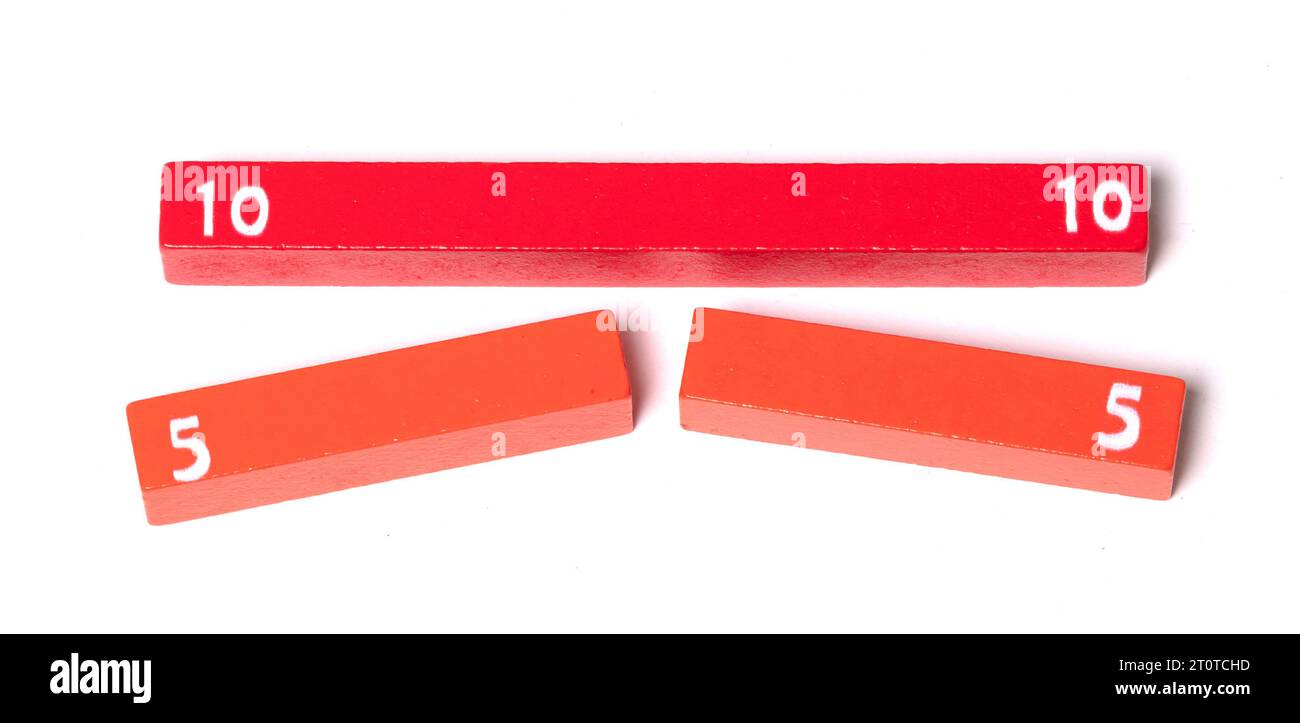 Wooden counting rods used to calculate mathematics using colour and