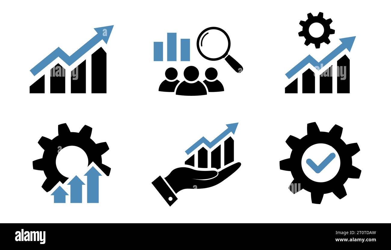Business analysis icon set Marketing research icon Stock Vector