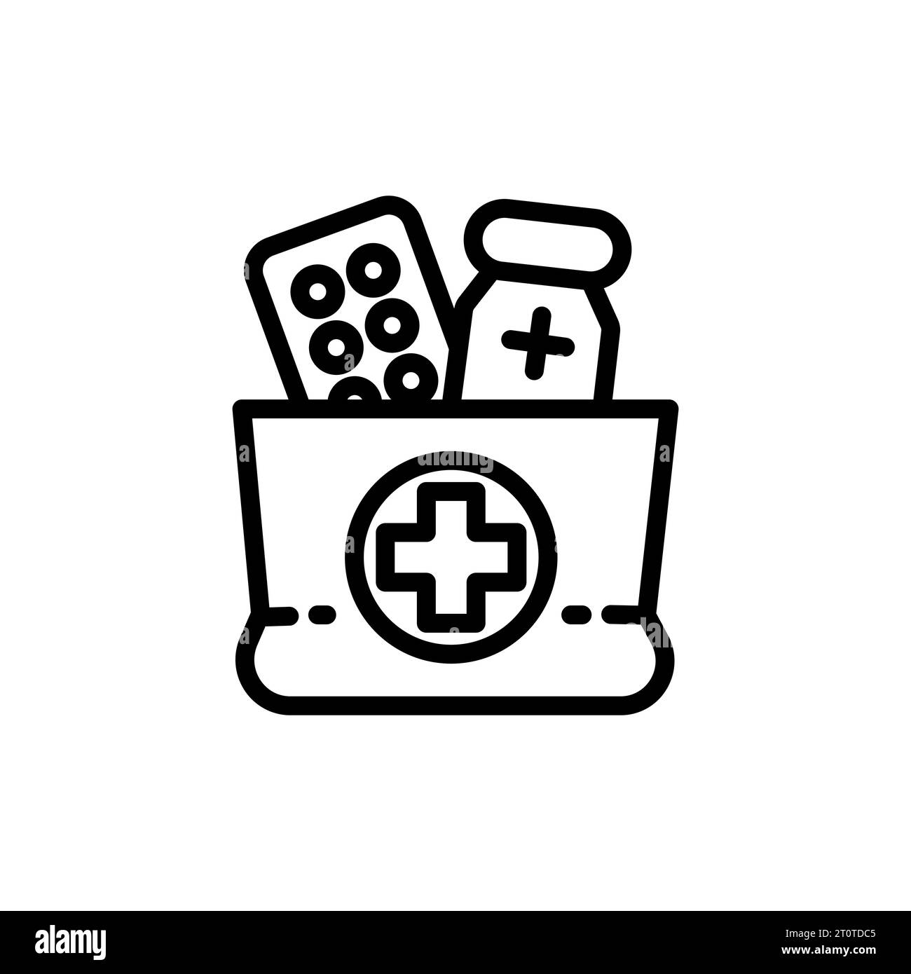 Drugs delivery icon. Outline drugs delivery vector icon for web design isolated on white background Stock Vector
