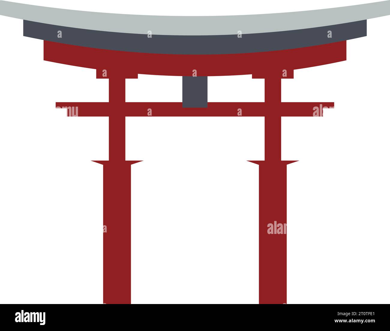 Simple colorful flat drawing of the Japanese historical landmark monument of the SHINTO SHRINE, JAPAN Stock Vector