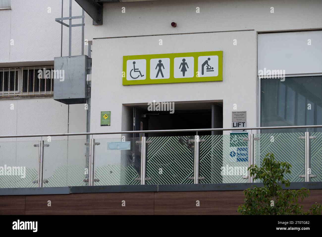 Public toilets signs, Willow Place, Corby, Northamptonshire, England