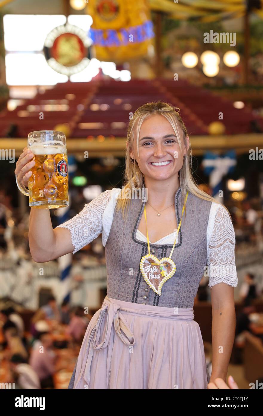 Samantha Kerr of FC Bayern Muenchen Traditionell bayrisch in Dirndl