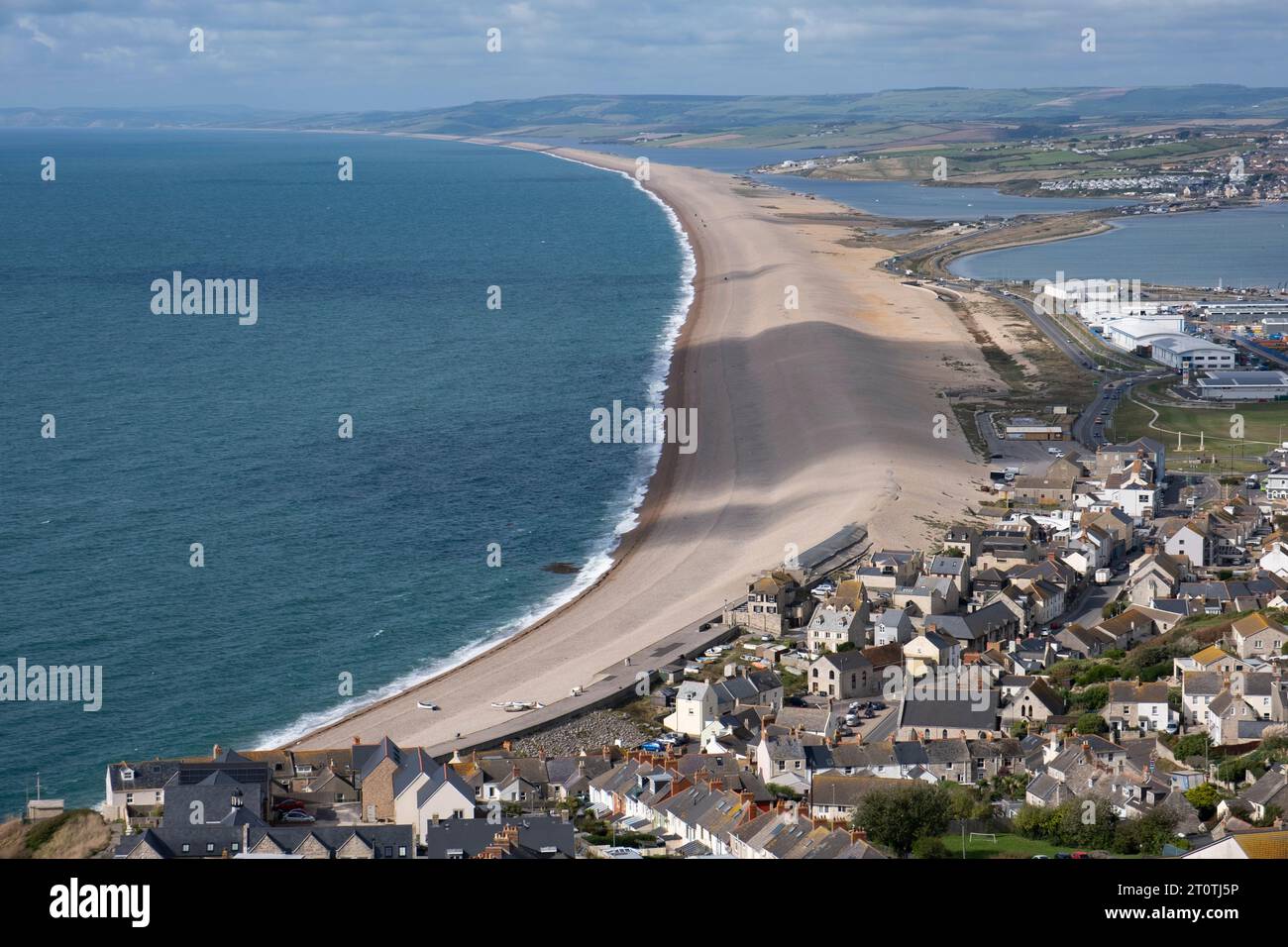 Visit-Dorset - A fantastic shot over Chesil Beach and the Fleet Nature  Reserve. 💦⁠ Chesil beach is a bank of pebbles stretching for 18 miles  along the Dorset Coast. Trapped behind this