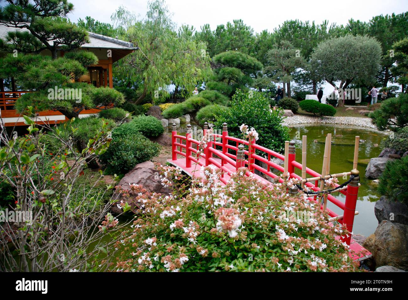 Jardin Japonais, the Japanese Gardens in Monte Carlo, Monaco. Stock Photo