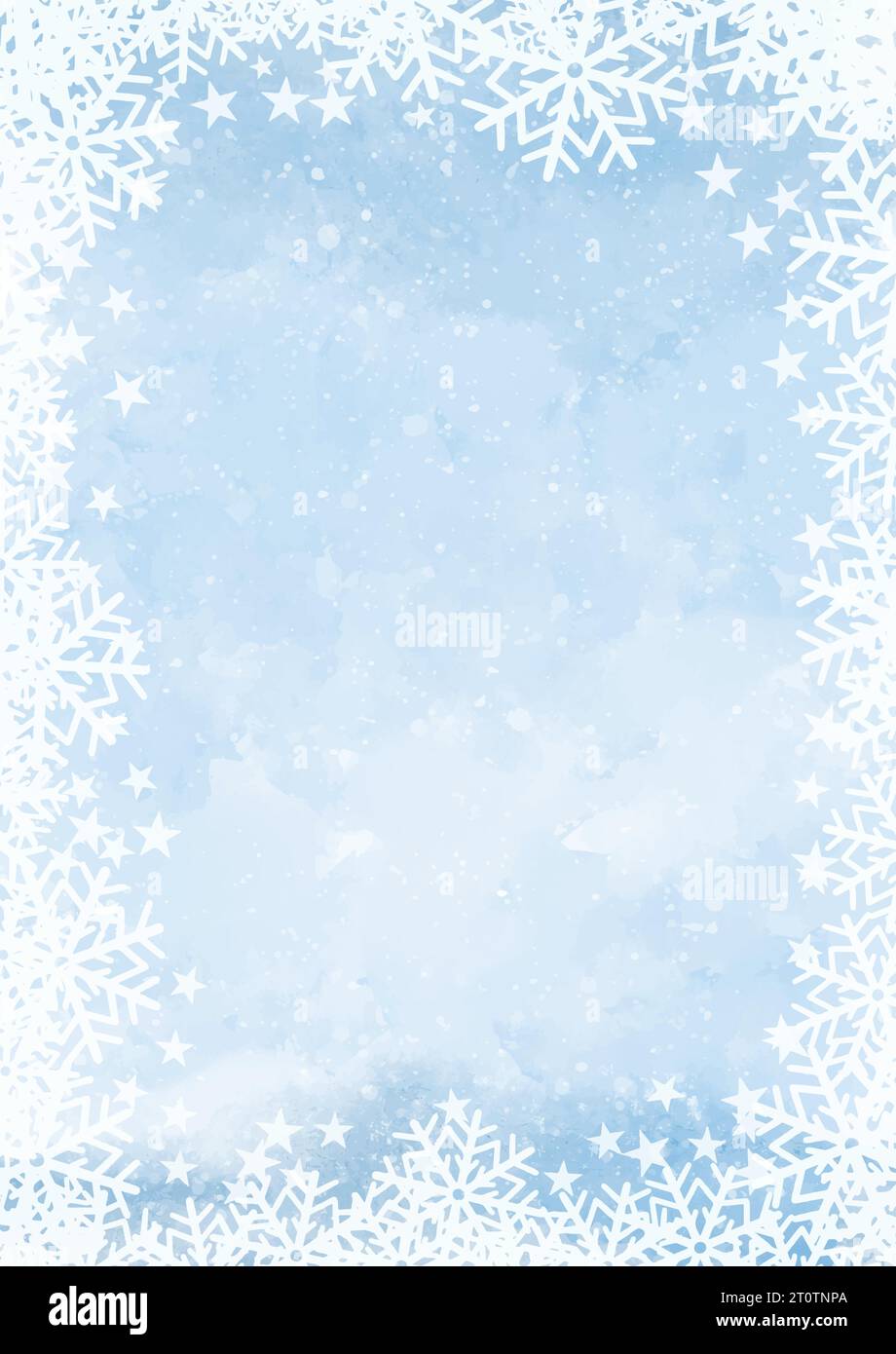 Christmas background with a decorative snowflake and stars border Stock ...
