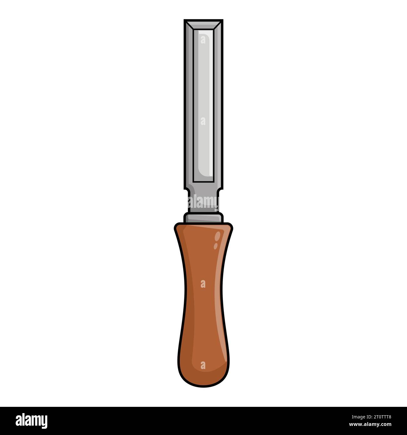 Chisel tool icon in cartoon style isolated on white background vector illustration Stock Vector