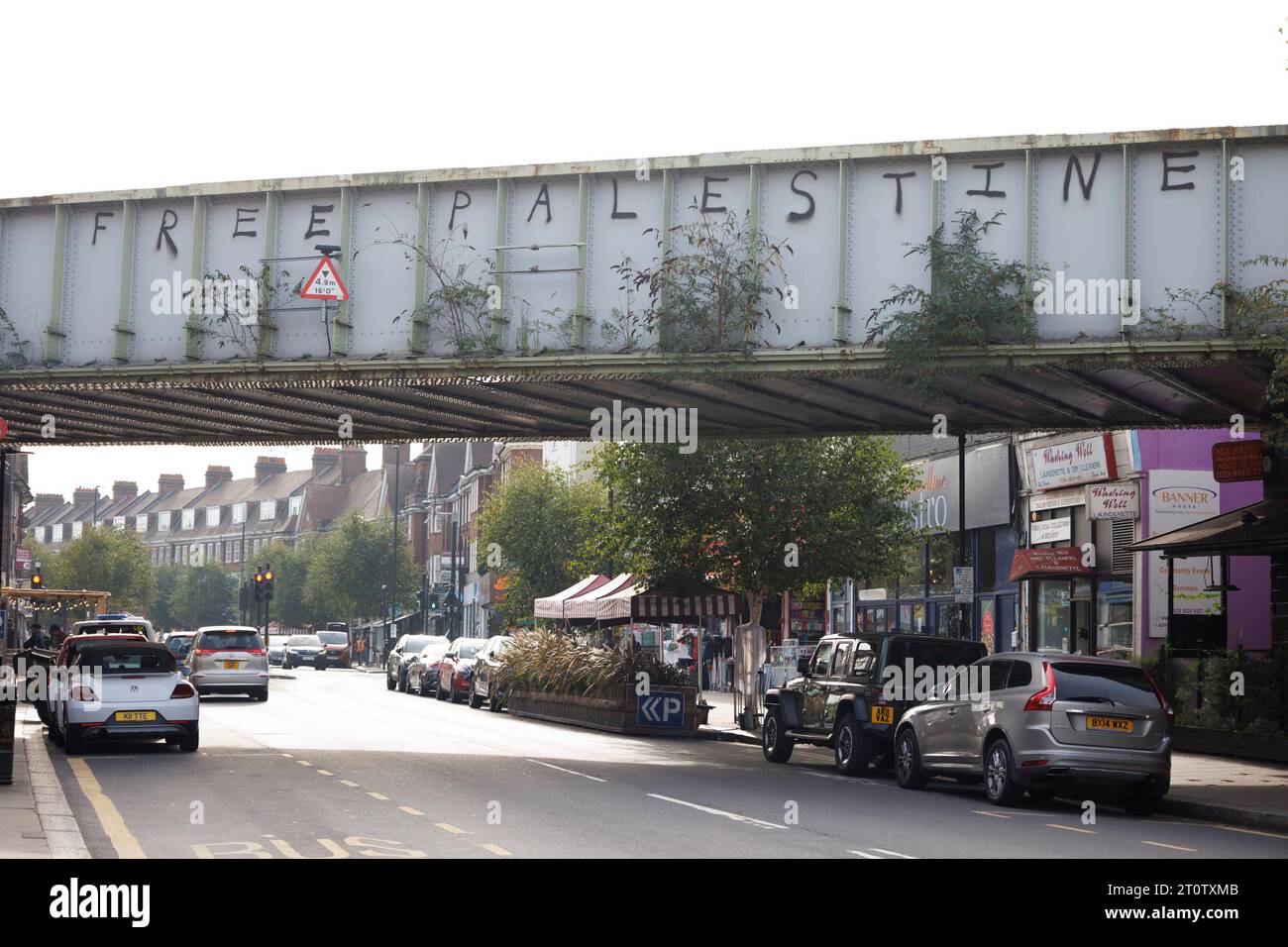 London, UK. 09th Oct, 2023. The words ' FREE PALESTINE' spray painted