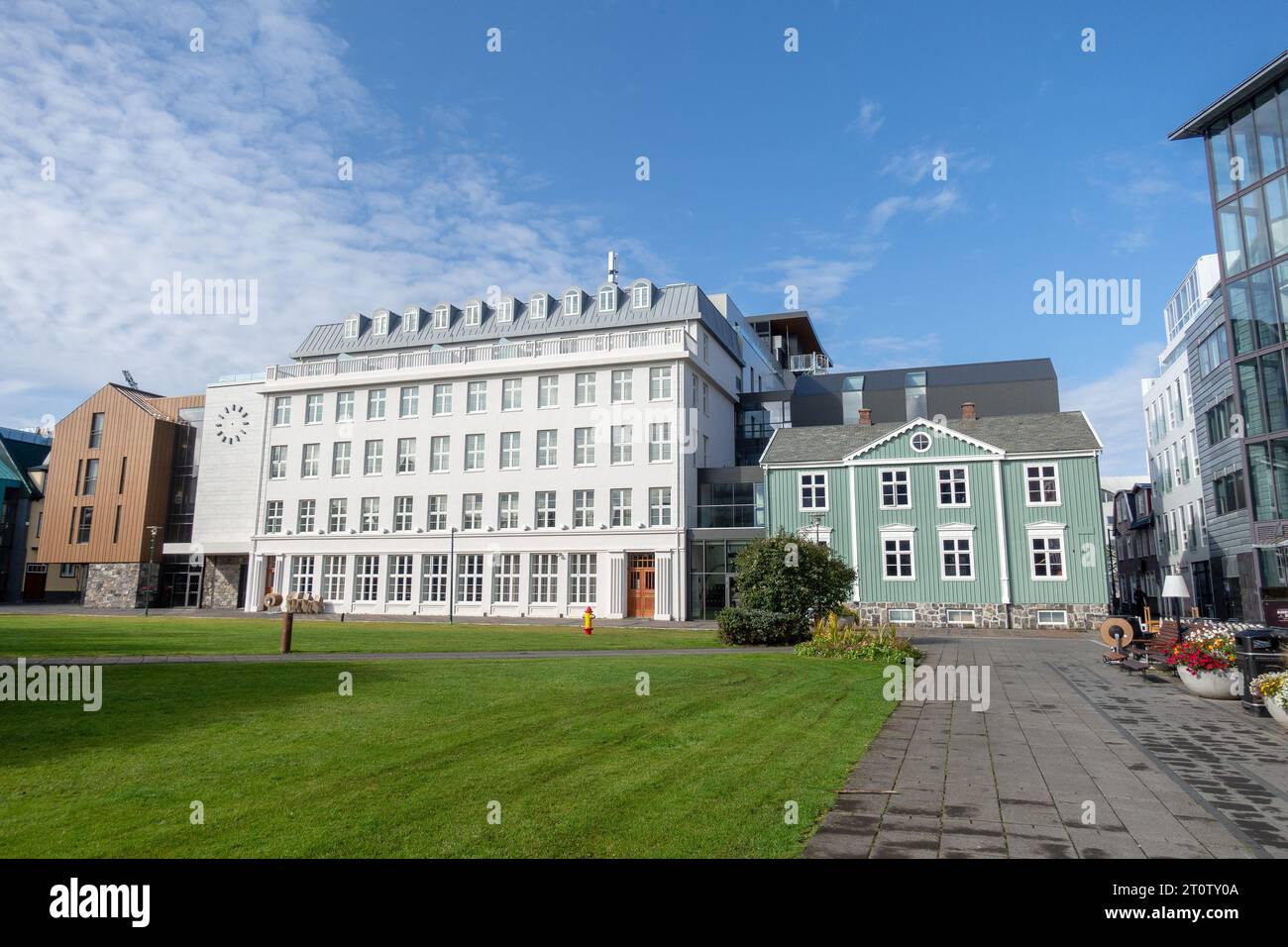 Iceland Parliament Hotel A Hilton Curio Collection Hotel And Conference Centre In Thorvaldsenstraeti Reykjavik Iceland Stock Photo
