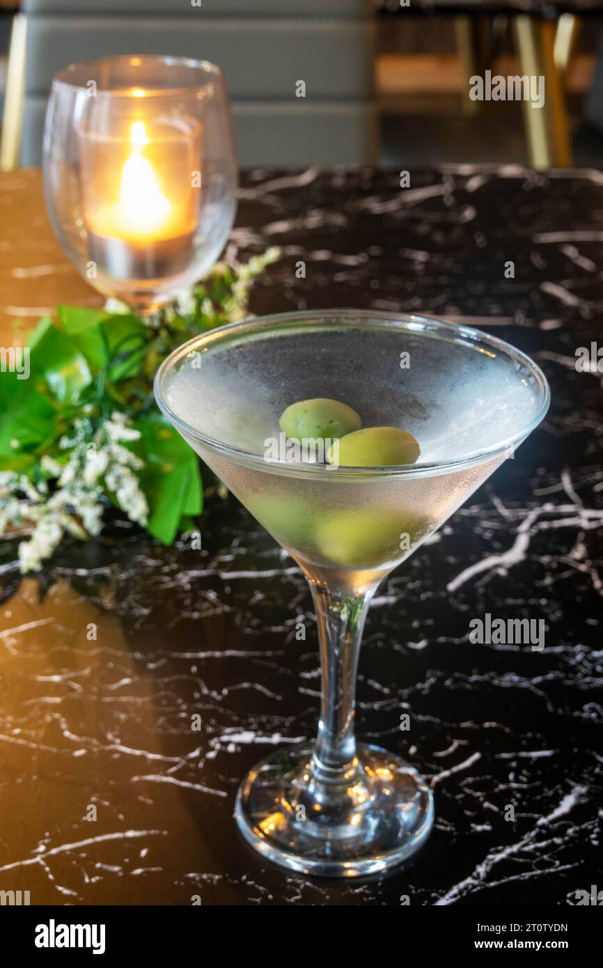 Dirty martini cocktail Stock Photo