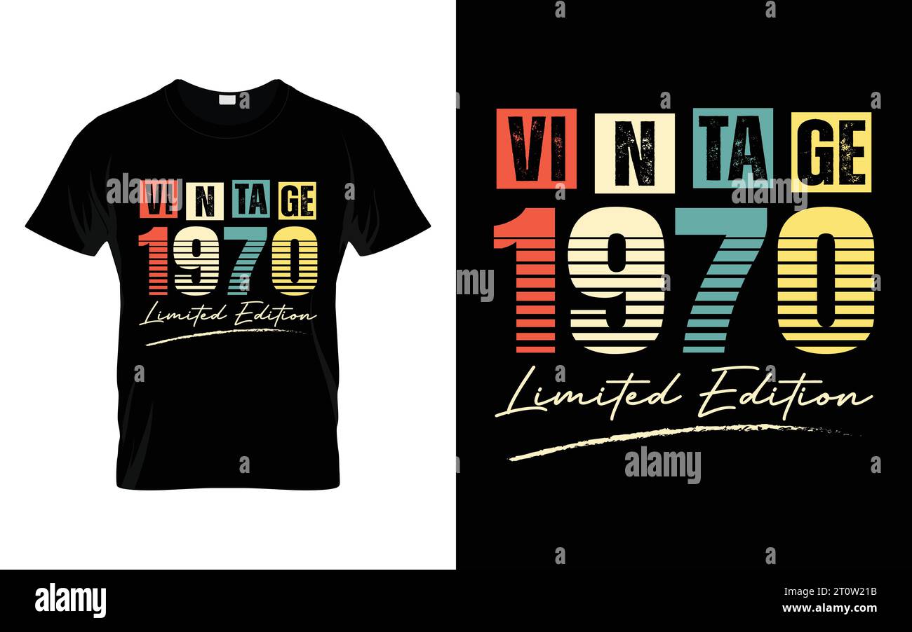 Vintage Born In 1970 51St Birthday Decorations Gif T-shirt sold by